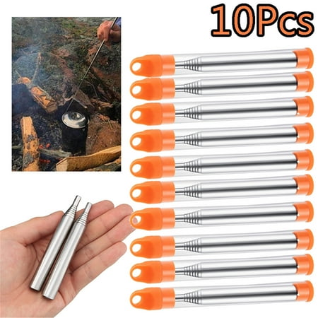 

Elbourn 10 Pack Blow Fire Tube Campfire Starter Kit Stainless Steel Fire Blower Pipe Retractable Campfire Tool for Picnic Camping