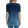 thumbnail image 4 of NAMTYQX Graphic Tees for Women Trendy Trendy Tops for Women Button V Neck Shirts for Women Trendy Summer Dark Blue Size L, 4 of 5