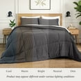 thumbnail image 6 of Ivy Union Comforter Set - Box Stitch - Easy Care Ultra-Soft Microfiber - All Season Warmth - Bedding Comforter - Queen - Forged Iron Grey, 6 of 7
