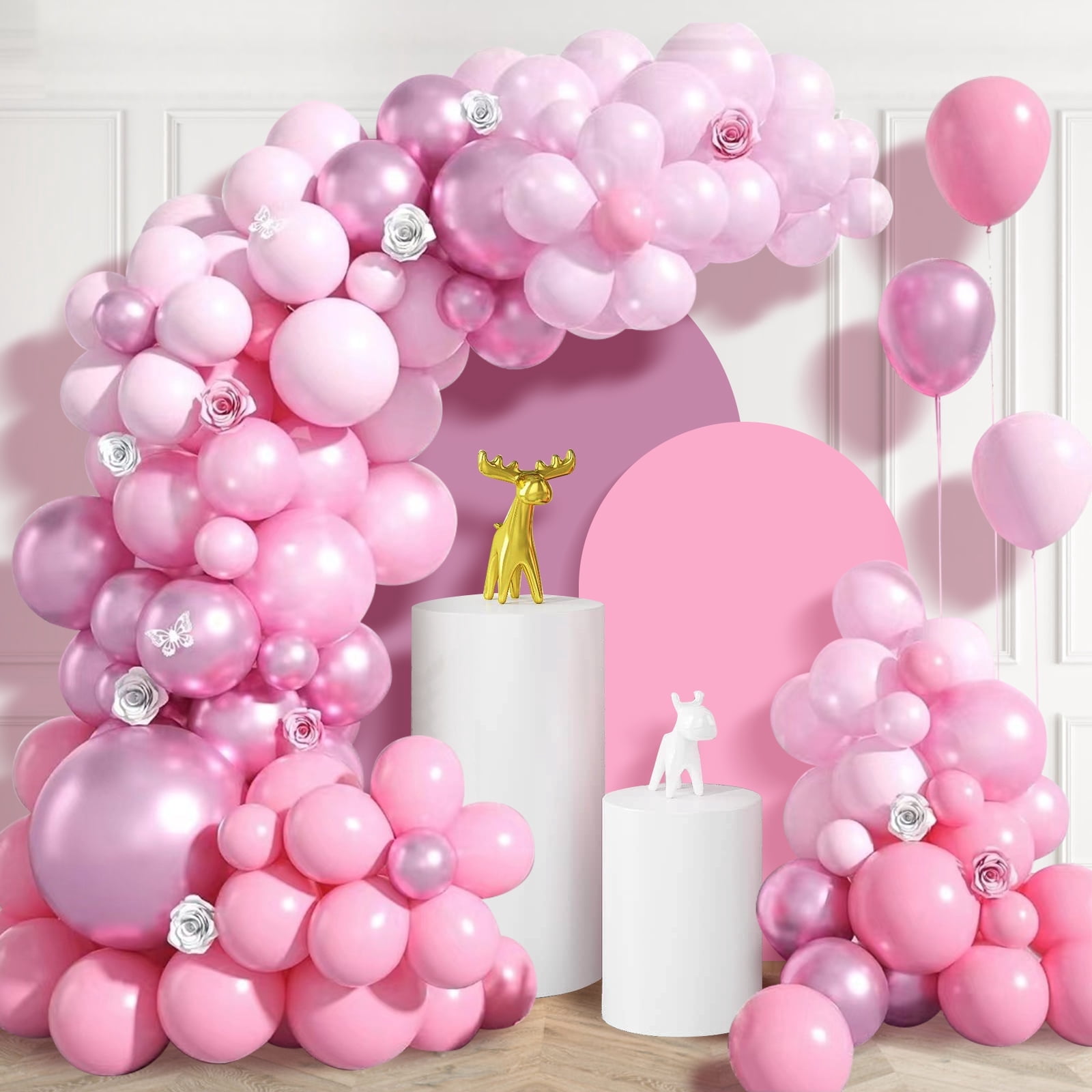 PartyWoo 18th Birthday Decorations Kit - Rose Gold, 29 Pieces, Foil Curtain, Number 18 Balloons