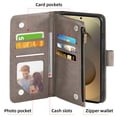 thumbnail image 5 of Asuwish Compatible with Samsung Galaxy S25 Ultra Wallet Phone Case and Tempered Glass Screen Protector Flower Faux Leather Flip Credit Card Holder Stand Zipper Cell Cover for S25ultra Women Grey, 5 of 8