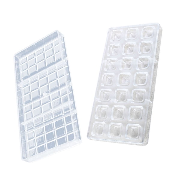 2 Pcs 3D Diy Pastry Chocolate Mold Homemade : 1 Pcs Square Chocolate Moulds & 1 Pcs Candy Mould Break Apart Bar