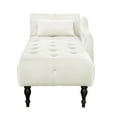 thumbnail image 6 of 60" Velvet Chaise Lounge Buttons Tufted Nailhead Trimmed Solid Wood Legs with 1 Pillow, Chaise Lounge for Office, Living Room, Studio, Apartment (Left Arm Design as Shown in the Picture), 6 of 7