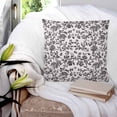 thumbnail image 3 of 24x24 Pillow Covers Set of 2, Farmhouse Black Throw Pillow Covers Decorative Couch Cushion Case, Vintage Flower Leaf Botanical Plant Microfiber Square Pillowcases for Bedroom Car Living Room, 3 of 7