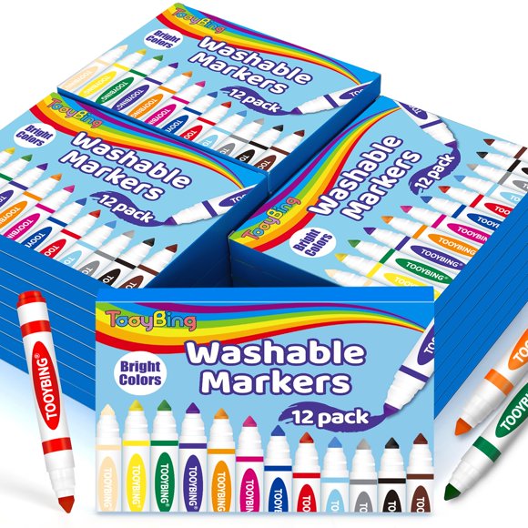 Marcadores lavables TooyBing, 288 unidades, 12 colores surtidos