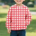 thumbnail image 7 of fnnxnal Big Girls Red Gingham Sweatshirt 9T - Soft Stretch, Kangaroo Pocket, Durable for School & Play, 7 of 7