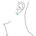 thumbnail image 3 of Bling Jewelry Womens Simulated Pearl Turquoise CZ Earring Jacket Studs Silver Plated Halo Design, 3 of 4