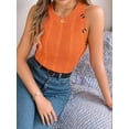 thumbnail image 4 of Womens Summer Knit Sweater Tank Tops Round Neck Crochet Hollow Out Sleeveless Casual Crop Shirt, 4 of 9