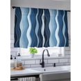 thumbnail image 5 of Sheer Curtains 45 Inch Length 2 Panels Set for Kitchen, Abstract Blue Moire Semi Sheer Curtains for Windows, Gradient Coastal Ocean Geometric Waves Voile Window Treatments Rod Pocket Curtain, 5 of 7
