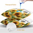 thumbnail image 4 of Throw Pillow Covers 16x16 Inch Set of 2, Sunflower Bee Waterproof Outdoor Pillow Covers, Vintage Yellow Floral Farmhouse Watercolor Decorative Cushion Pillowcases for Couch, Sofa, Bed, Garden, Patio, 4 of 9
