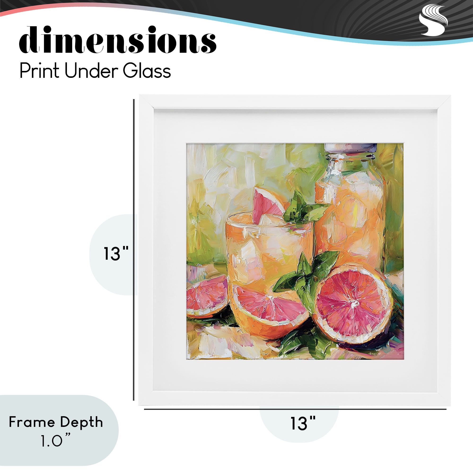 Stupell Industries Grapefruit Summer Refreshment White Framed Print Under Glass, design by Riley B