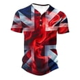 thumbnail image 2 of Nrmvnmi Men's Henley Patriotic Shirts American Flag Short Sleeve Casual Basic Tee Summer Button Henley Soild T Shirts Independence Day, 2 of 5