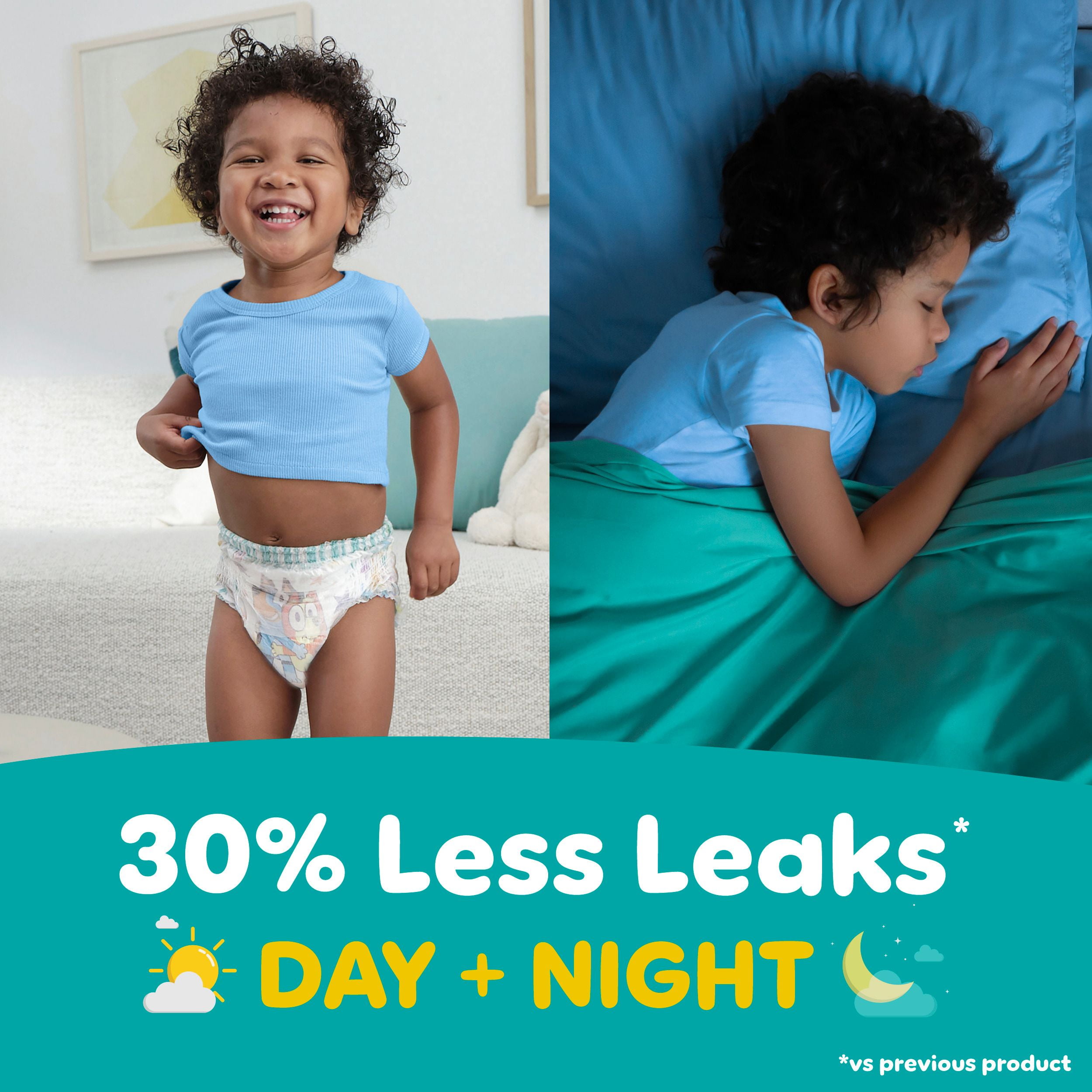 Pampers Easy Ups Girls & Boys Potty Training Pants, Size 6 (4T5T), Bluey Absorbent Training Underwear, Up to 100% Leakproof Day and Night, Hypoallergenic