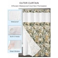 thumbnail image 2 of No Hook Cloth Fabric Shower Curtain with Snap in Liner, Summer Palm Waterproof Shower Curtains Set with See Through Top Window, Vintage Tropical Botanical Leaves Bath Curtains Shower 48"x72", 2 of 6