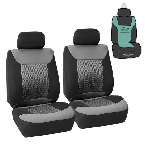 FH GROUP Premium Fabric Front Set Seat Covers with bonus Air Freshener
