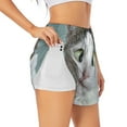 thumbnail image 2 of Disketp Funny Cat Print Women's Shorts Workout Shorts for Athletic Gym Running Shorts with Phone Pockets Medium, 2 of 8