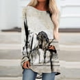 thumbnail image 2 of Camiseta holgada de manga larga con cuello redondo y paisaje natural de animales con estampado 3D para mujer Fridja  hkj2596, 2 of 5