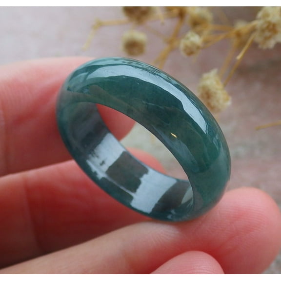 Icy Green Natural A JADE Jadeite Circle RING USA. 10.25 RING 679750 TN