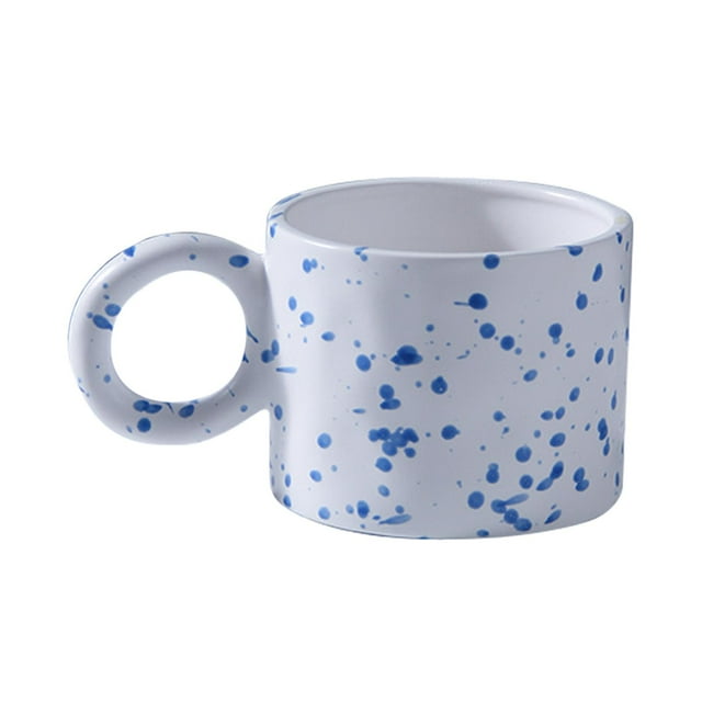 Taza de cerámica, mango de pendiente grande, té, agua, cacao, bebidas frías, taza, de limpiar, apto para microondas, gran capacidad para oficina Baoblaze Taza de café