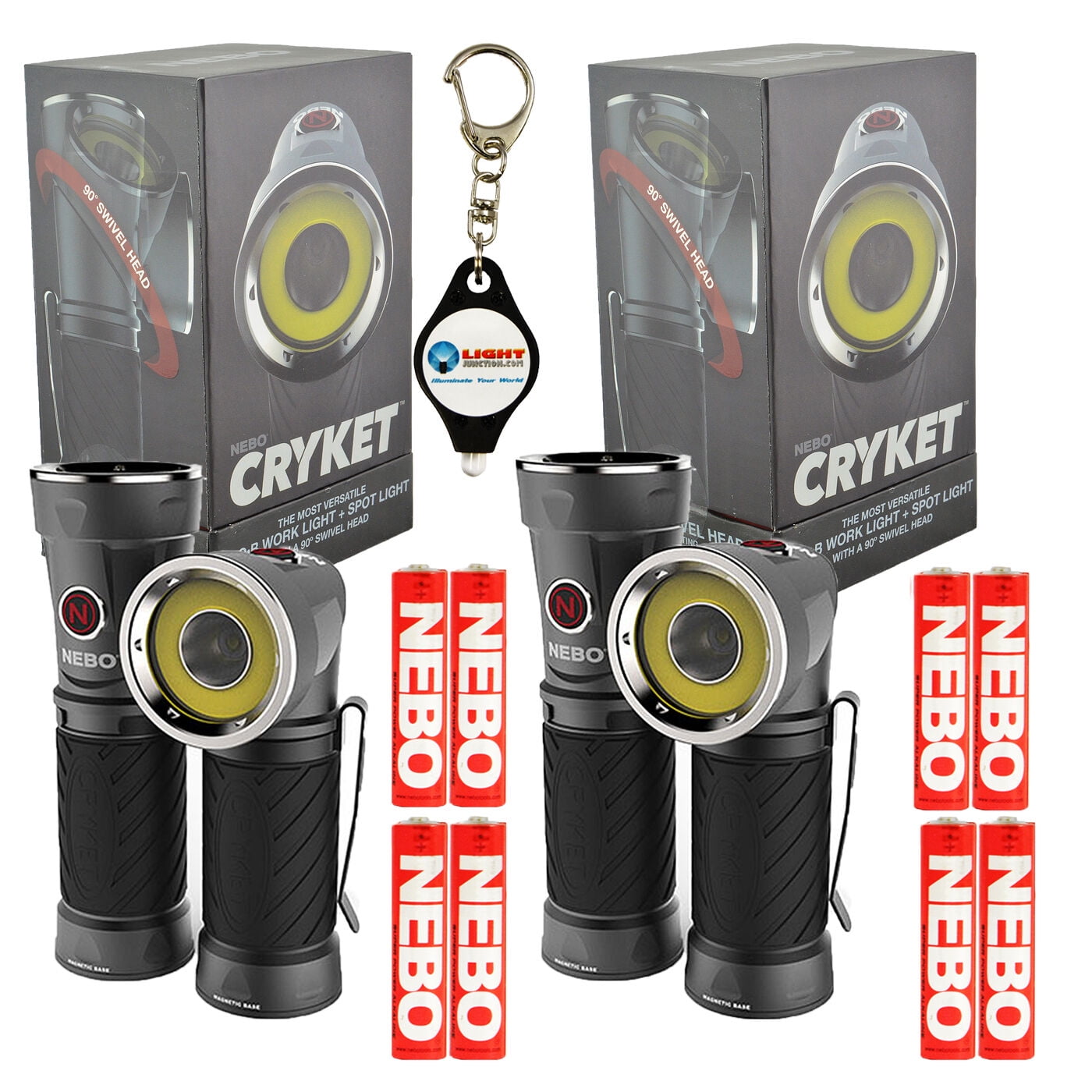 Nebo 6437 Cryket 3-in-1 Work Spot Flood Light LED Swivel Head w/ Keychain Light 