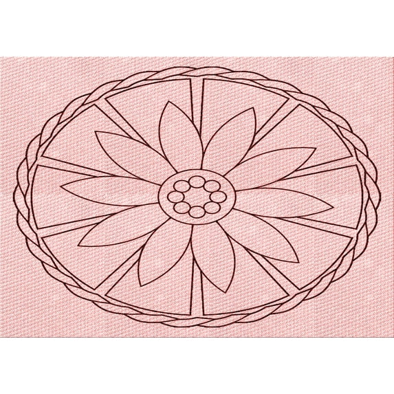 Ahgly Company Indoor Rectangle Patterned Pink Bubble Gum Pink Area Rugs, 7' x 10'