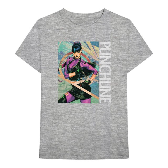 DC Comics - Camiseta Punchline de Algodón para Adultos Unisex (Gris)