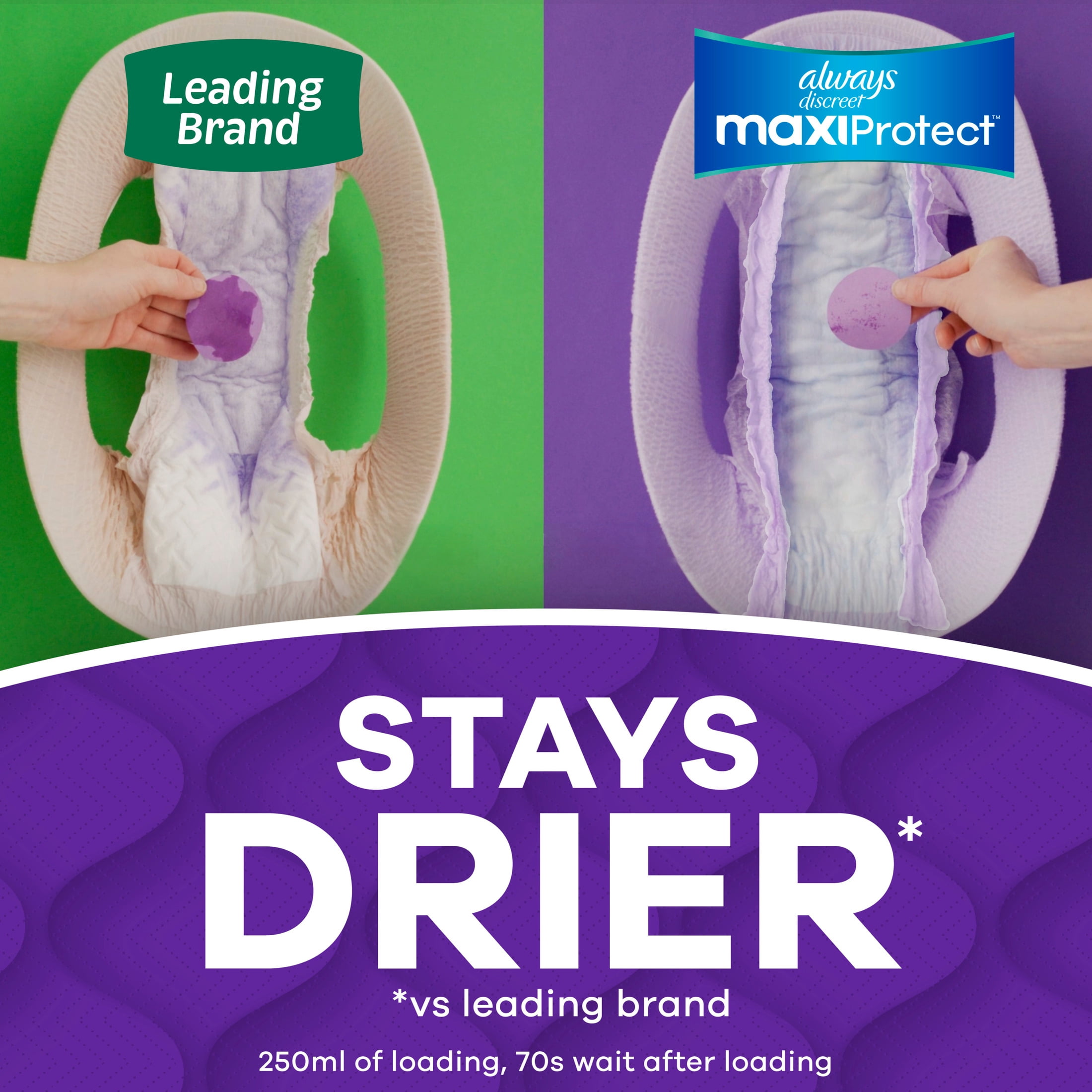 Always Discreet Adult Diapers for Women, MaxiProtect, Incontinence Underwear, Maximum Plus Absorbency, Size L, 24 Count