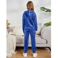 thumbnail image 4 of Arshiner Girls Velour 2 Pieces Tracksuits Outfits Athletic Hoodies Sweatshirts and Sweatpants Athletic Clothing Sets, 4 of 8