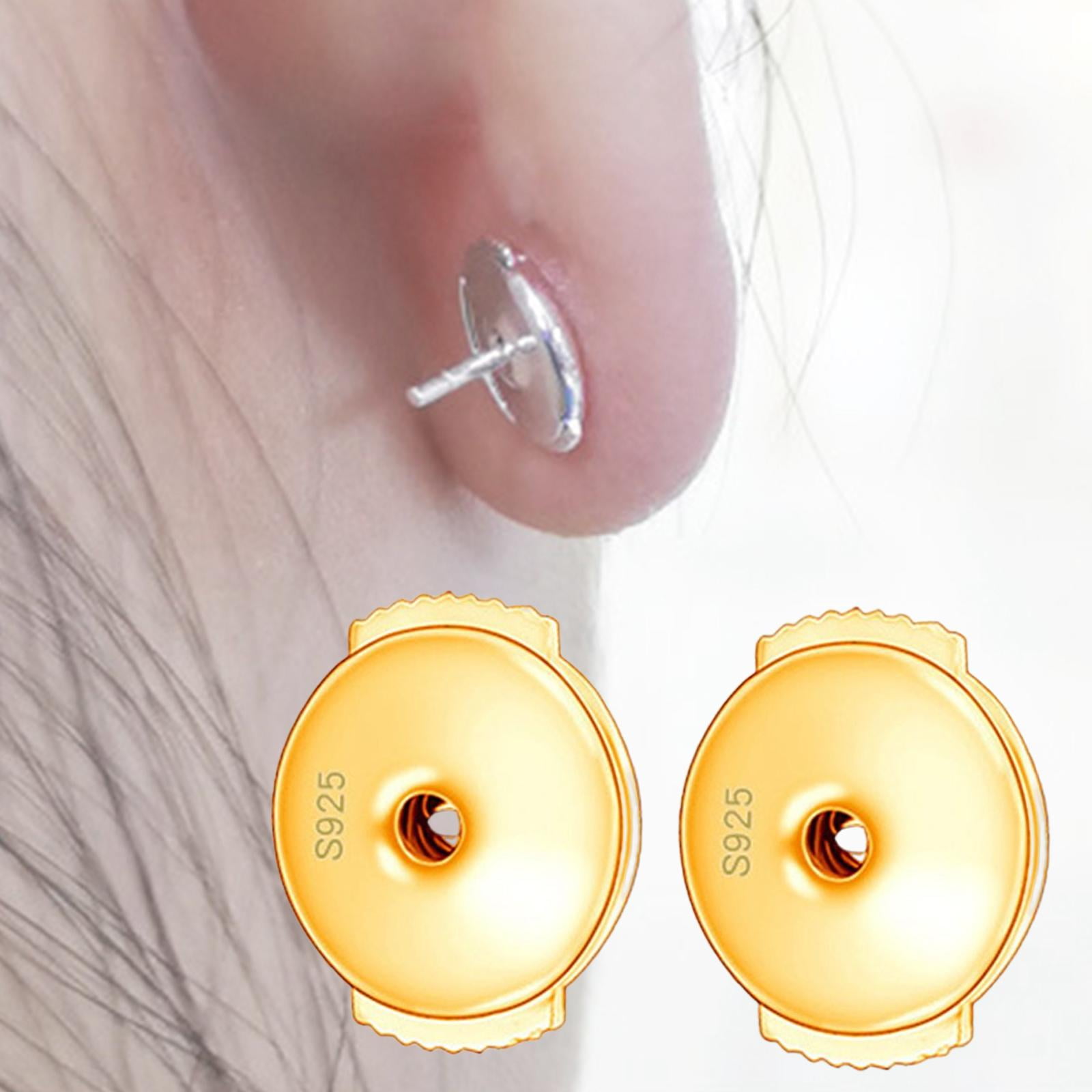 6x10 Mm Gold Tone Earring Backs, Earring Stoppers, Silicone Rubber Earring  Backs, Earrings Findings, Earring Nuts 