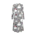 thumbnail image 4 of Christmas Dresses for Women Women's Fashion Dress Spring V-neck Long Sleeve Dress with Christmas Print for Holiday Party,Gray,XL, 4 of 6