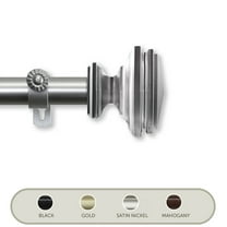 Domovina Pat 1" Curtain Rod-Color:Satin Nickel,Size:160"-240"