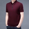 thumbnail image 2 of Iugvhana Mens Zipper Polo Shirts Short Sleeve Moisture Wicking Outdoor Golf Shirt Collared Athletic Tennis Polo Wine XL, 2 of 4