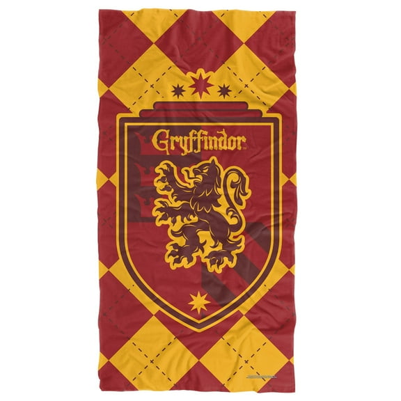 Harry Potter Gryffindor Plaid Sigil Officially Licensed Beach Towel 30' X 60'