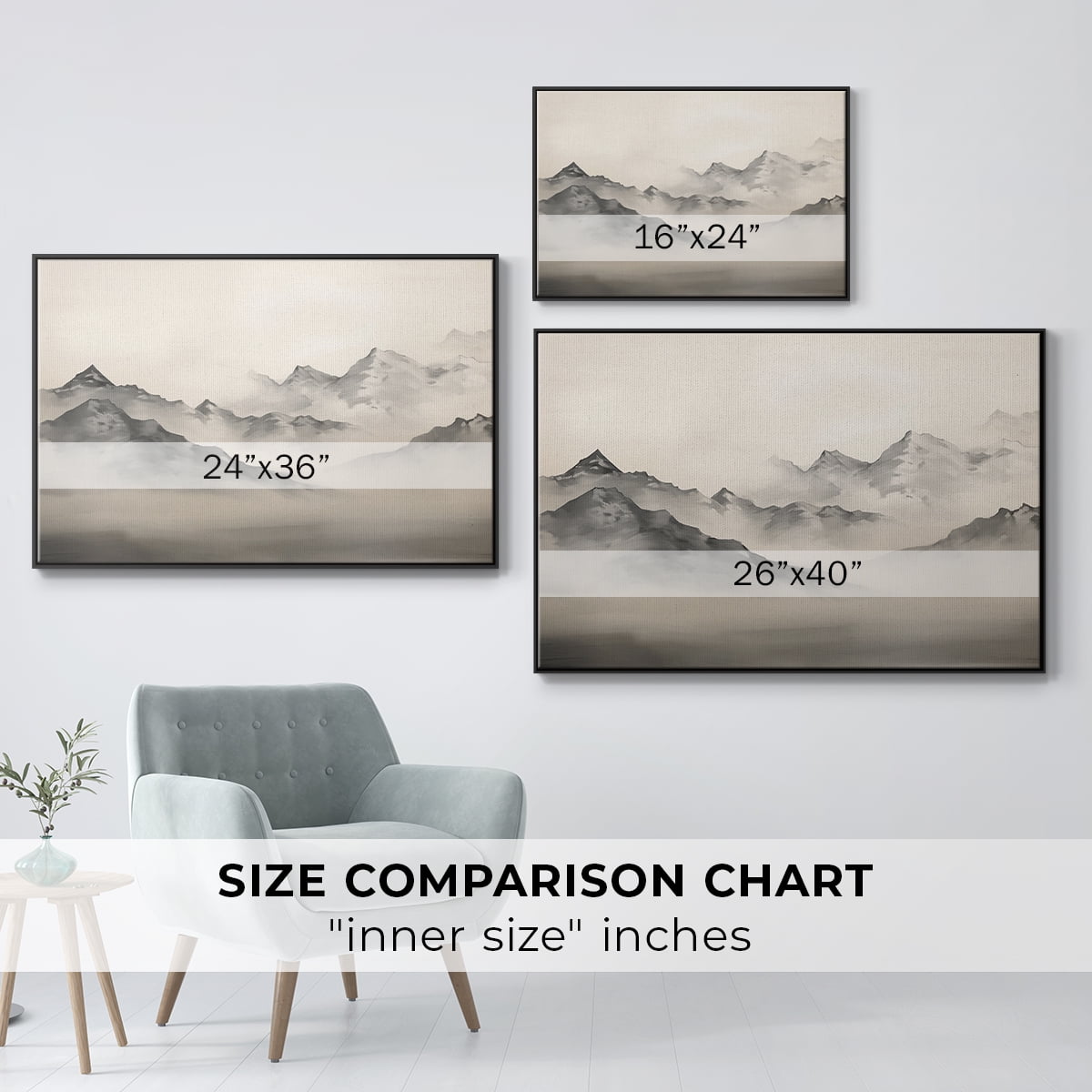 Vintage Landscape-XVIII By Wexford Home Framed in Black Wood Gallery Wrapped Canvas 25 in. x 37 in.