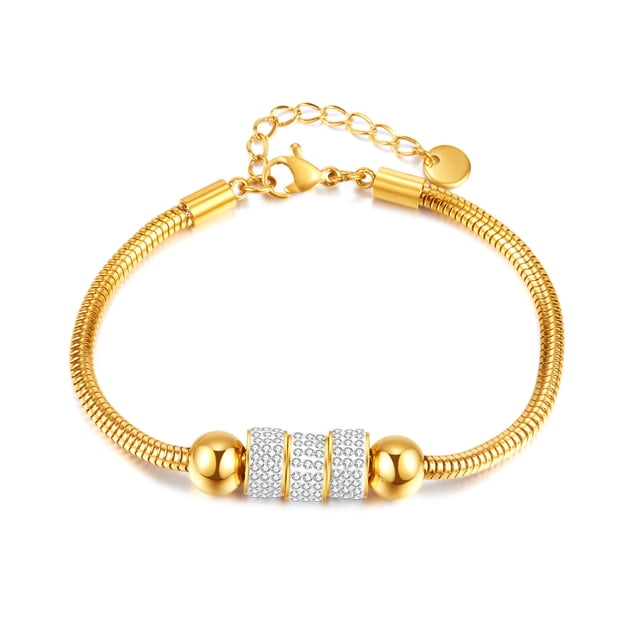 Pulsera elegante con cadena de serpiente para mujer de acero inoxidable