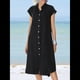 thumbnail image 4 of Vestido Camisero Midi de Relajado Negro XL, 4 of 6