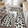 thumbnail image 2 of Black and White Leopard Pattern Kitchen Rugs Sets Of 3,Kitchen Runner Rugs Non Skid Washable,Decorative Kitchen Floor Mats for Kitchen,Sink,Laundry,17"x30"+ 17"x47" + 17"x59", 2 of 6