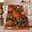 Pumpkins and Birds, variant on Pumpkins and Pie with Autumn Leaves, Festive Farmhouse Style for Thanksgiving Lovers, Fall Harvest Pattern and Thanksgiving Gift, Cozy Flannel Blanket for Family Room and Living Room, Home Decor