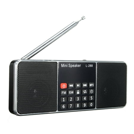 Portable Mutifunctional Dual Channel Digital FM Radio Media Wireless Bluetooth Speaker Stereo MP3 Music Player Support TF Card USB Disk AUX LED Screen Clock