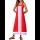 thumbnail image 1 of Vestido Bohemio Floral para Mujer, Vestido Informal de Verano con Bloques de Color. Rojo M, 1 of 10
