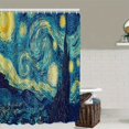 thumbnail image 1 of 1pc Van Gogh Shower Curtain with 12 Hooks and Non-Slip Bathroom Rug - Perfect for Bathroom Decor and Organization, 1 of 4