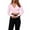 Pink, variant on aidice Yoga Tops for Women Athletic Deep V Neck Long Sleeve Slim Fitting Cropped Tie Workout Shirts
