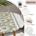 thumbnail image 3 of Sage Green Daisy Round Tablecloth for 36-44 Inch Tables, Fitted Table Cover with Elastic Edge, Farmhouse Floral Green Striped Waterproof Outdoor Table Cloth Protector for Patio Garden Dinner Picnic, 3 of 9