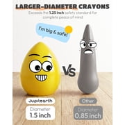Jupitearth 12Ct Washable,Non Toxic & Silky Jumbo Egg Crayons, Art Supplies,Perfect Easter Festival Gift