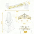 thumbnail image 4 of Bachelorette Bride Accessories Wedding Must Haves Bride Gifts for Bachelorette Party Favors Bridal Shower Crown, Bride to Be Sash&Veil Wrist Corsage Bridal Accessories 4Pcs Gold, 4 of 7