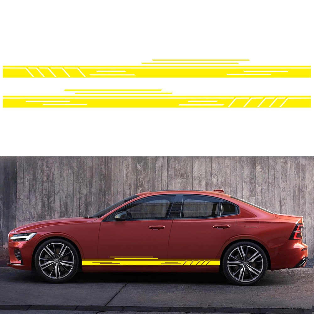 1Pair Car Sticker Side Door Stripes Sticker Racing Decal Auto Body