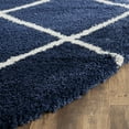 thumbnail image 3 of SAFAVIEH Hudson Amias Plush Geometric Shag Area Rug, Navy/Ivory, 3' x 3' Round, 3 of 8