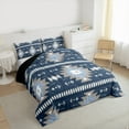 thumbnail image 3 of Homewish Blue Gray Aztec Bedding Comforter Set, Bohemian Geometric Twin Comforter Sets, Rustic Lodge Cabin Farmhouse Bedding Set, Luxury Bedroom Decor, 3 of 8
