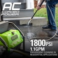 thumbnail image 4 of Greenworks 1800-PSI 13 Amp 1.1-GPM Electric Pressure Washer, 5106102, 4 of 10