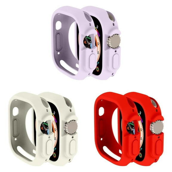 LEIXIUER(1Pack/3Pack) Compatible with Apple Watch Ultra case 49mm All-Round Shockproof TPU Silicone Protective Cover Bumper Shock-Absorbing Scratch-Resistant Protective case for Apple Watch Ultra 49mm